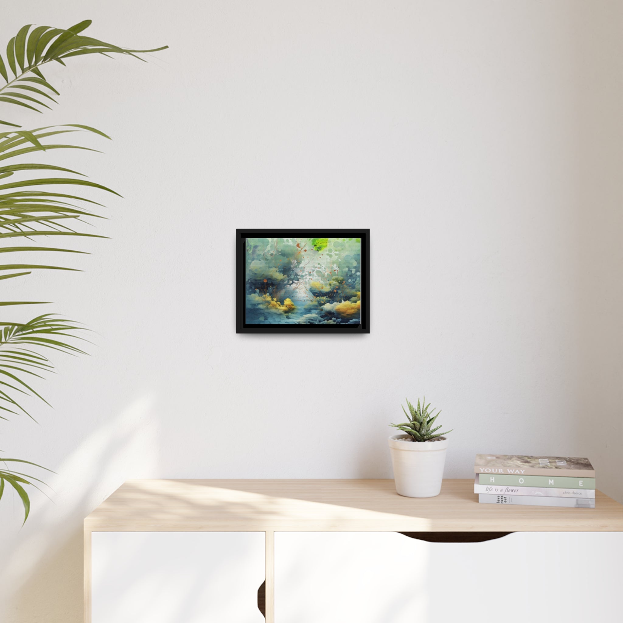 Matte Canvas, Black Frame This buy beautiful canvas frame is spiritual, colorful and inspiring. It will make a perfect gift for holiday season.